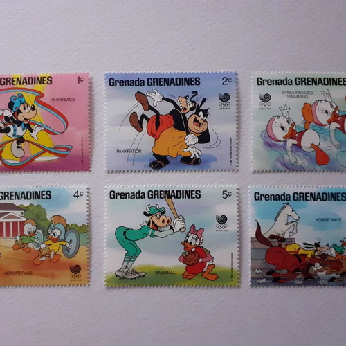 Disney Seoul Olympics 1988 Stamps Set 6 new
