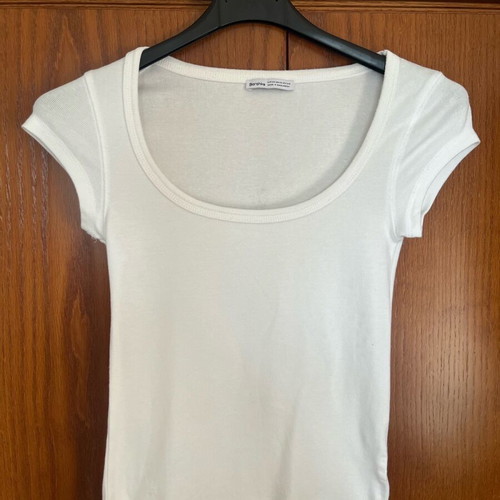 Bershka White Simple Women's T-shirt like new, XS