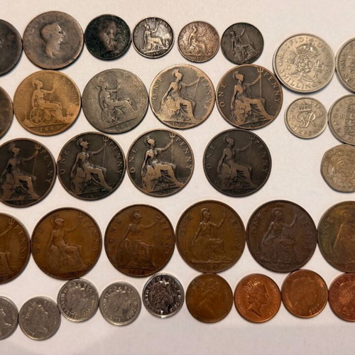 English coins used, set of 43 pieces from 1806