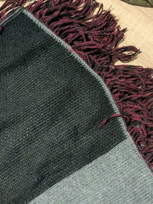 Scarf used, black and red