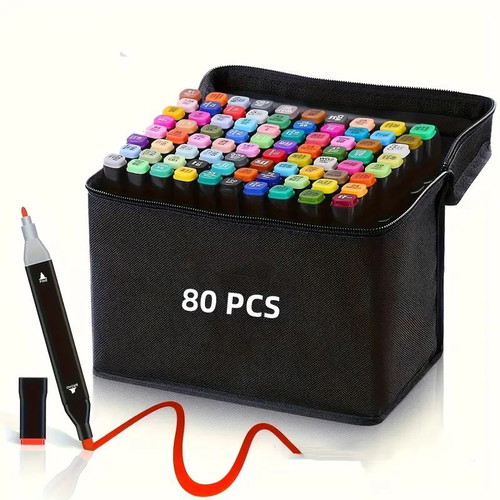 Double-sided markers new, pack of 80