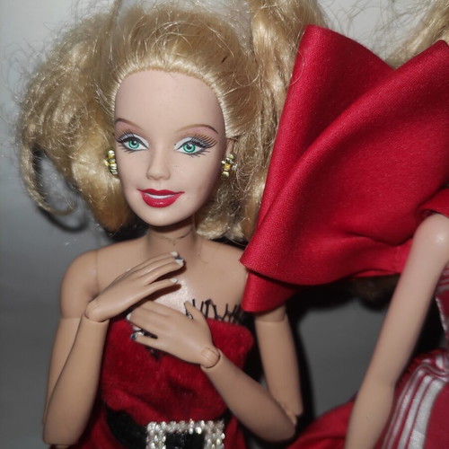 Barbie Holiday 2007, 2014, 2018, 2019 & A Christmas Carol dolls used, pack of 5