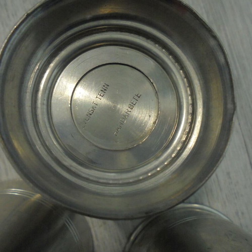 Svensk Tenn vintage pewter cups set of 3 used