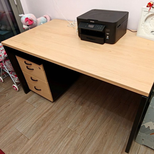 Dromeas professional home office desk with 3-drawer cabinet