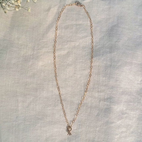 Gold-Plated Silver 925 Necklace with Mini Solitaire Zircon, Like New