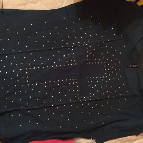 Blouse dark blue with cross detail size L