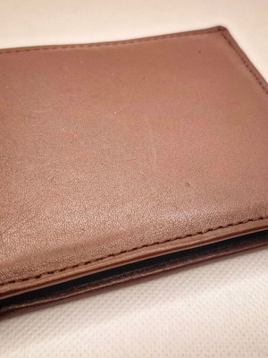 Men's leather wallet made of Argentinian leather, brown, new