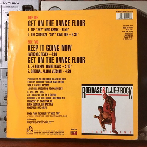 Rob Base & D.J.E-Z Rock Get On The Dance Floor vinyl used, 12", 45 RPM