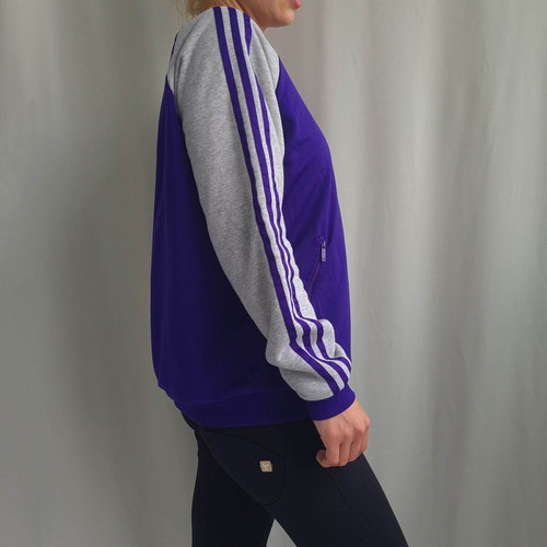 Adidas Originals women's sports jacket tracksuit, size 44 / XL / XXL, grey and purple
