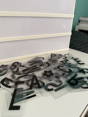 Lightbox with 85 letters, new