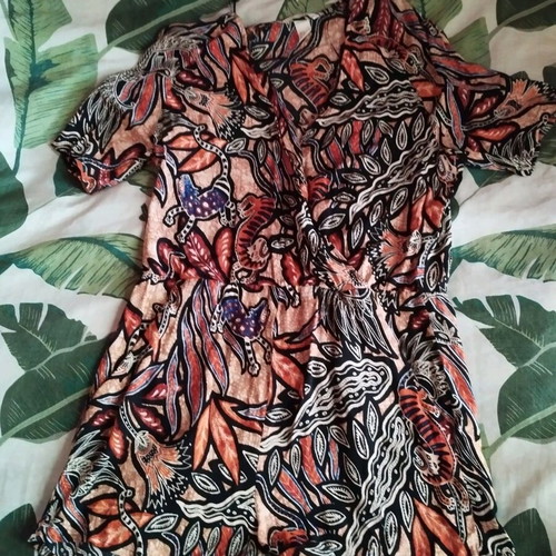 H&M boho jumpsuit 100% viscose like new, multicolor, size 44