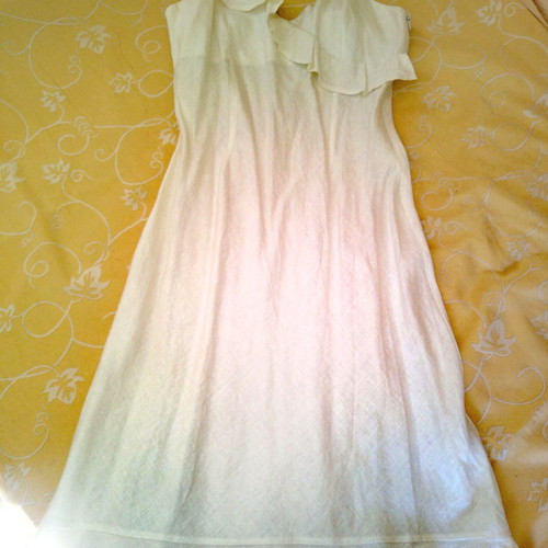 White dress new, 100% linen, cool, size M