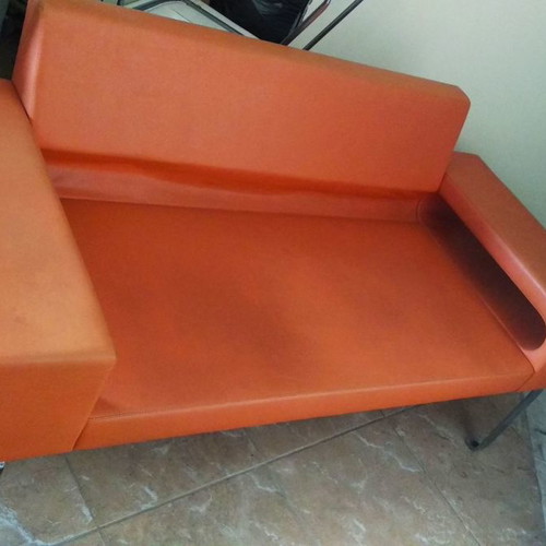Leather 2-Seater Sofa used, set of 4 pieces