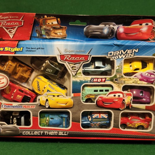 Super Racing Race 3 toy car set, 12 pieces, new in box