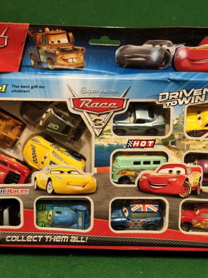 Super Racing Race 3 toy car set, 12 pieces, new in box