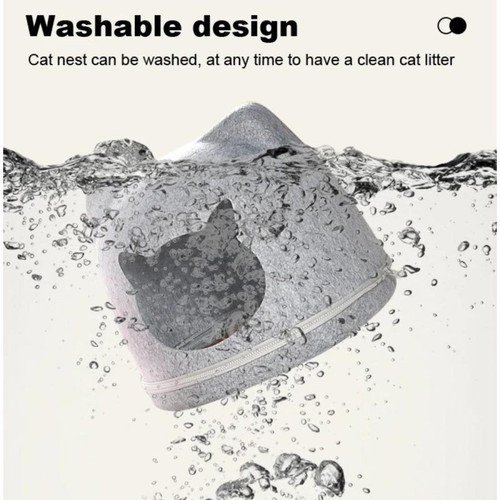 Cat bed gray new 41x38x36cm felt fabric