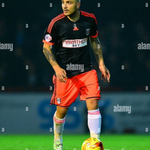 Fulham FC Stafylidis match worn jersey used, authentic, size large 2014/15