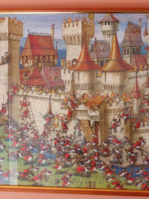 Framed puzzle like new with children's theme 52x72 cm