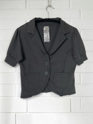 Zara short-sleeve jacket sweatshirt material size M new, charcoal grey