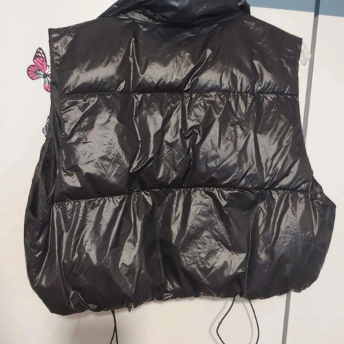 Shein cropped sleeveless puffer jacket, black, petite L