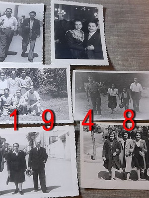 Συλλογή 6 ενυπόγραφων vintage φωτογραφιών 1948 με σφραγίδες Crown μεταχειρισμένες
