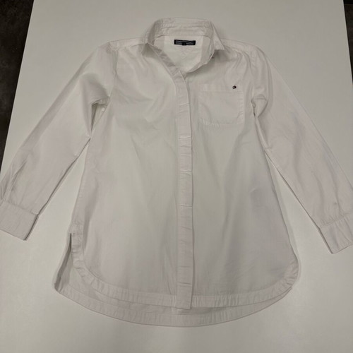 Tommy Hilfiger white shirt and red DP..am cardigan set for girl 10 years like new