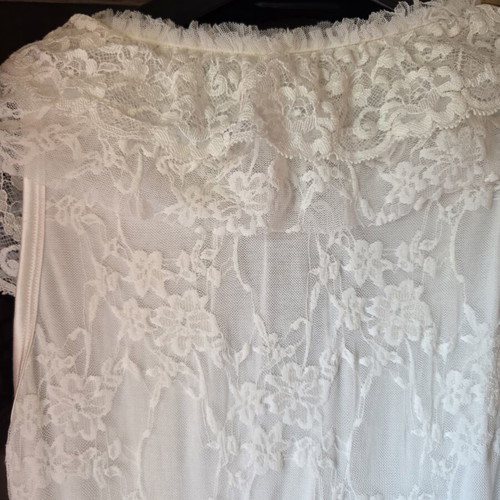 Rubens Alves White Dress like new with Lace and Ruffles, Size M