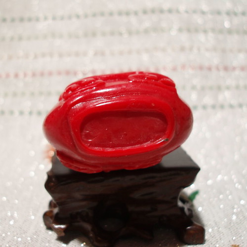 Red Coral Snuff Bottle 19th Century used, Asian art