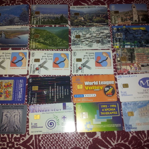 Phone cards used, pack of 20 pieces