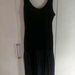 Italian cocktail dress new, black, velvet and pleated chiffon, size S M