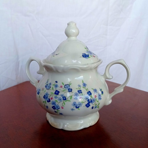 Pontesa pitcher, creamer, sugar bowl used, porcelain 1970