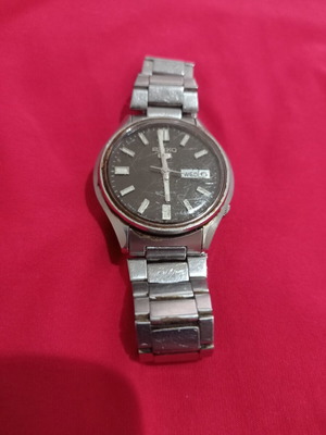 Seiko 5 Automatic 6309-8230 ανδρικό ρολόι μεταχειρισμένο, μαύρο καντράν, ατσάλινο μπρασελέ