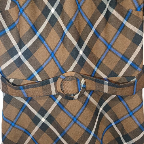Primark Checked Brown A-Line Dress like new with Belt