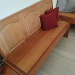 Wooden benches with storage used, set of three
