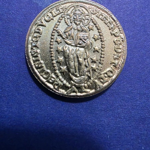 Silver Replica of Venetian Ducat Coin new, 24k gold plated