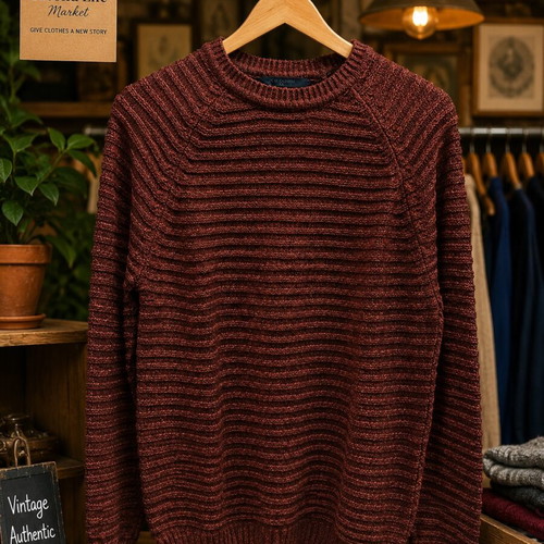 Menswear Orange Sweater like new, size M, brown and orange