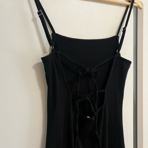 Long black dress Edited with open back like new