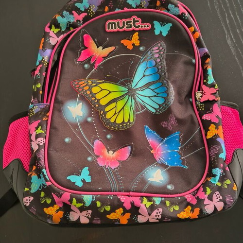 Must Team Butterflies school backpack with bottle holder, 25lt