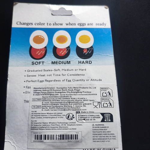 Egg Boiling Timer with Color Change Indicator