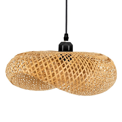 Mexico vintage pendant ceiling light single beige wooden bamboo new