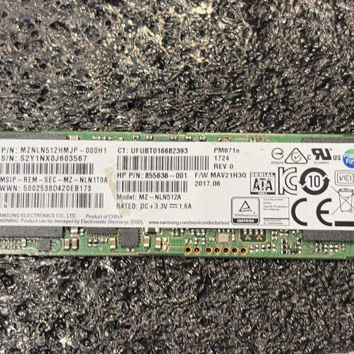 Samsung PM971a 512GB M2-2280 SSD like new, SATA III, MLC