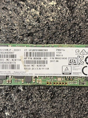 Samsung PM971a 512GB M2-2280 SSD like new, SATA III, MLC