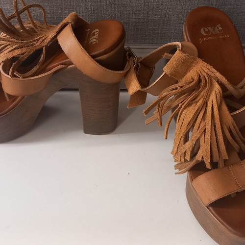 Tsakiris Mallas sandals size 38 like new, brown platform