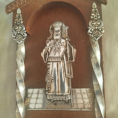 Vintage religious icon used, 20cm height, 10cm width