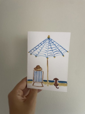 Watercolor card σαν καινούργιο με φάκελο