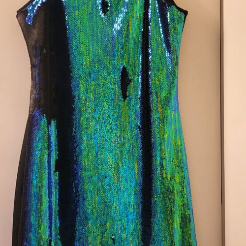 Bsb Dress Slim Like New With Black And Green Sequins