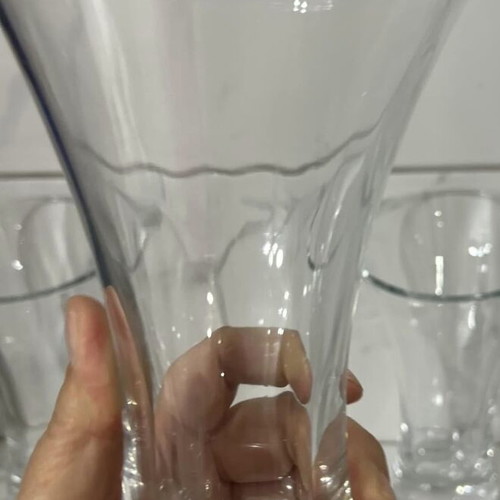 Glass vase new, Germany, 20 cm height