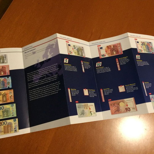 The Europa Series of Banknotes used brochures for Euro