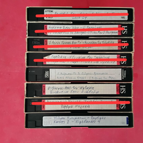 VHS tapes used, pack of 100, 2-hour and 3-hour recordings