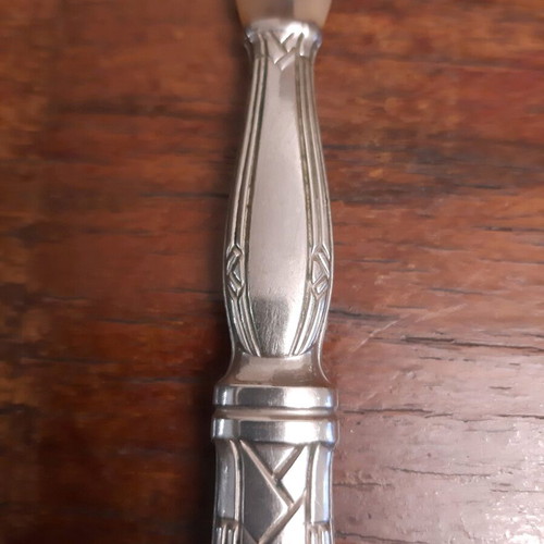 Salad serving set used, antique art deco 1930, 2 pieces